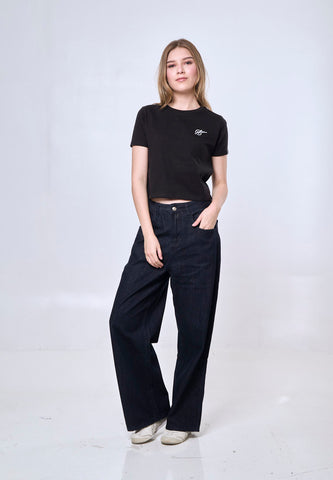 Mossimo Emily Black Classic Cropped Fit Tee
