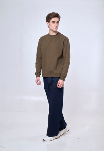 Mossimo Olive Tailored Fit Longsleeves Round Neck For Men