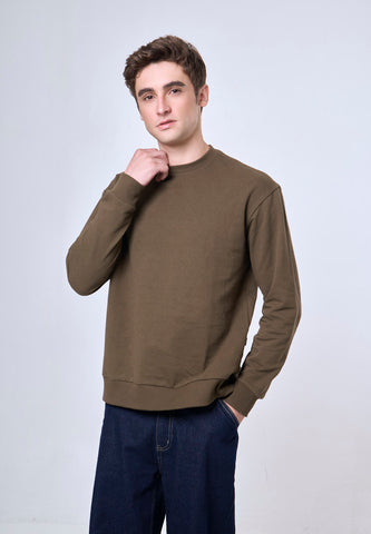 Mossimo Olive Tailored Fit Longsleeves Round Neck For Men