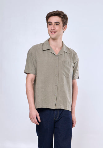 Mossimo Xian Light Green Suede Button Down Boxy Woven Top