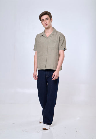 Mossimo Xian Light Green Suede Button Down Boxy Woven Top