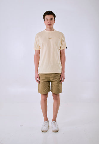 Mossimo Men's Cream Metallic Logo Classic Fit Tee