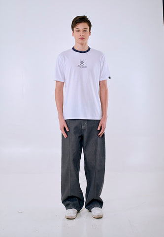 Mossimo Men's White Graphic Logo Classic Fit Tee w/ Back Print