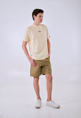 Mossimo Men's Cream Metallic Logo Classic Fit Tee