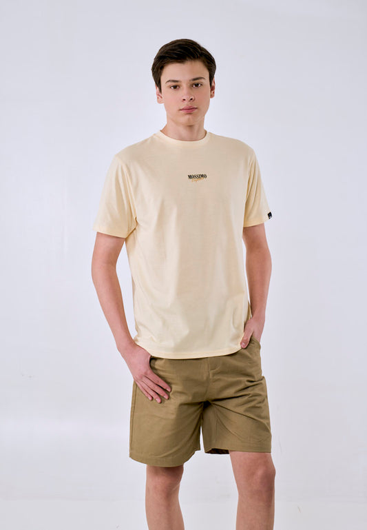 Mossimo Men's Cream Metallic Logo Classic Fit Tee
