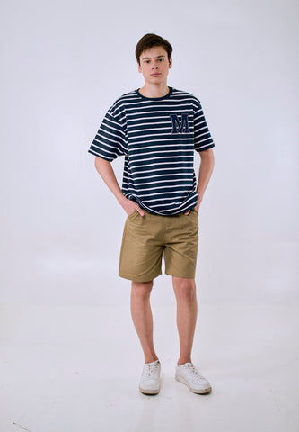 Mossimo Men's Navy White Felt Applique Details Modern Fit Tee