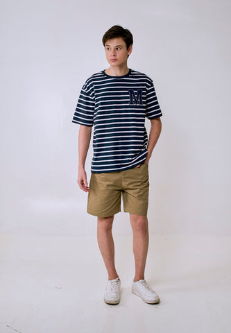 Mossimo Men's Navy White Felt Applique Details Modern Fit Tee
