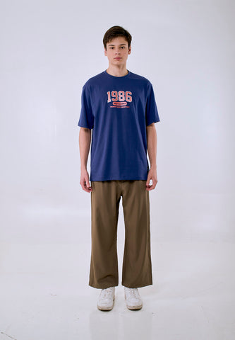 Mossimo Men's Blue Metallic Logo Comfort Fit Tee
