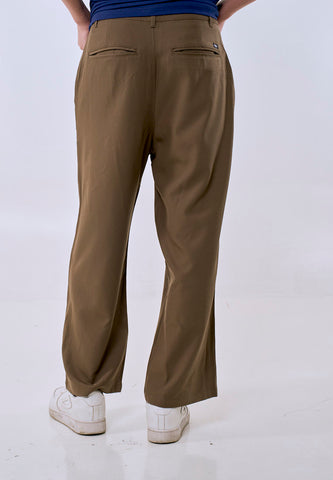 Mossimo Men's Brown Pleated Straight Loose Trouser Pants