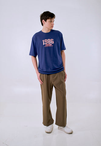 Mossimo Men's Blue Metallic Logo Comfort Fit Tee