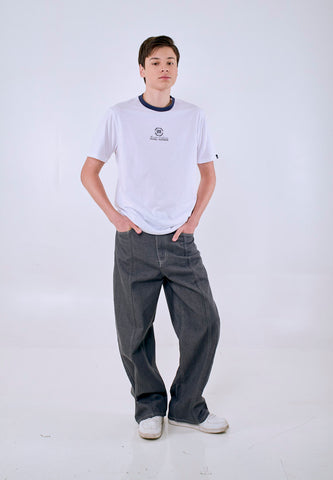 Mossimo Men's White Graphic Logo Classic Fit Tee w/ Back Print