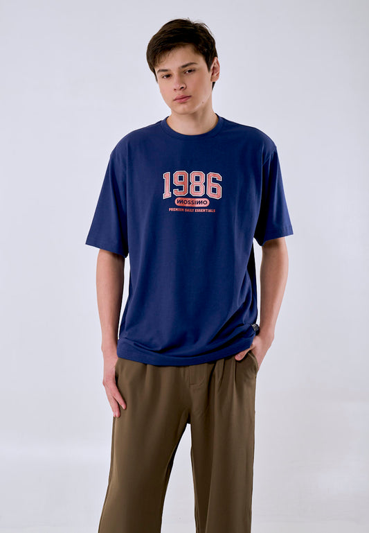 Mossimo Men's Blue Metallic Logo Comfort Fit Tee