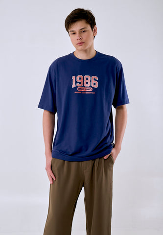 Mossimo Men's Blue Metallic Logo Comfort Fit Tee