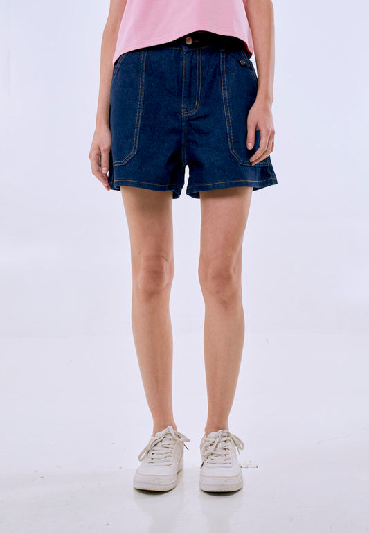 Mossimo Women's Med Blue Mid Waist Contrast Shorts