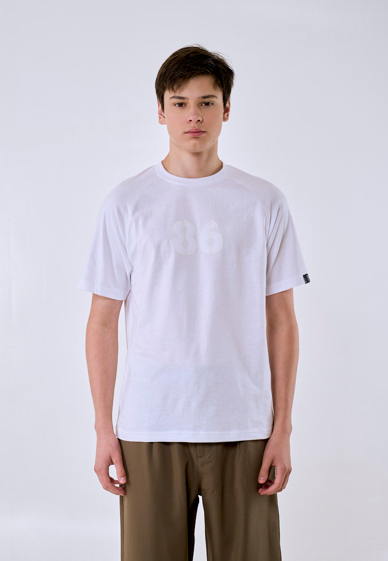 Mossimo Men's White Basic Regular Fit Tee with Self Patch