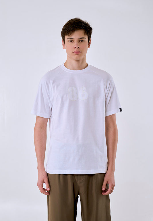 Mossimo Men's White Basic Regular Fit Tee with Self Patch