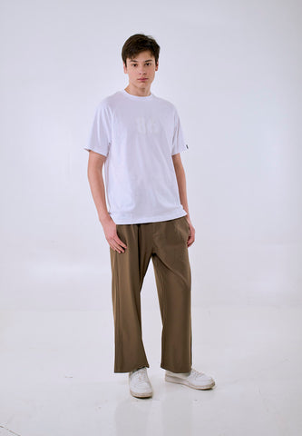 Mossimo Men's White Basic Regular Fit Tee with Self Patch