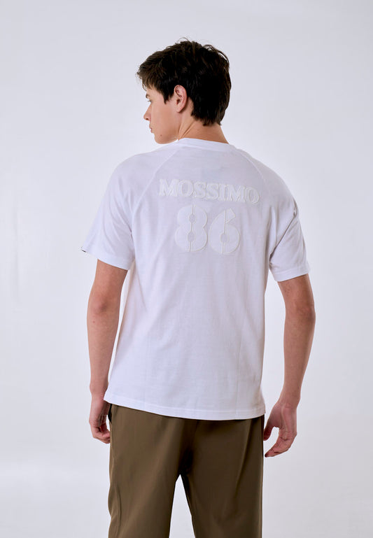 Mossimo Men's White Basic Regular Fit Tee with Self Patch