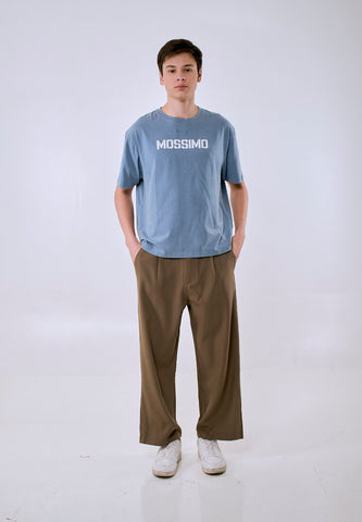 Mossimo Men's Brown Pleated Straight Loose Trouser Pants