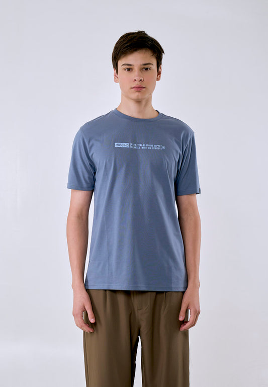 Mossimo Men's Dusty Blue Basic Logo Classic Fit Tee