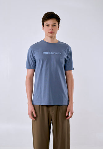 Mossimo Men's Dusty Blue Basic Logo Classic Fit Tee