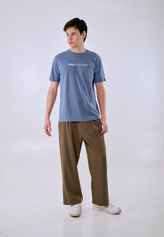 Mossimo Men's Dusty Blue Basic Logo Classic Fit Tee