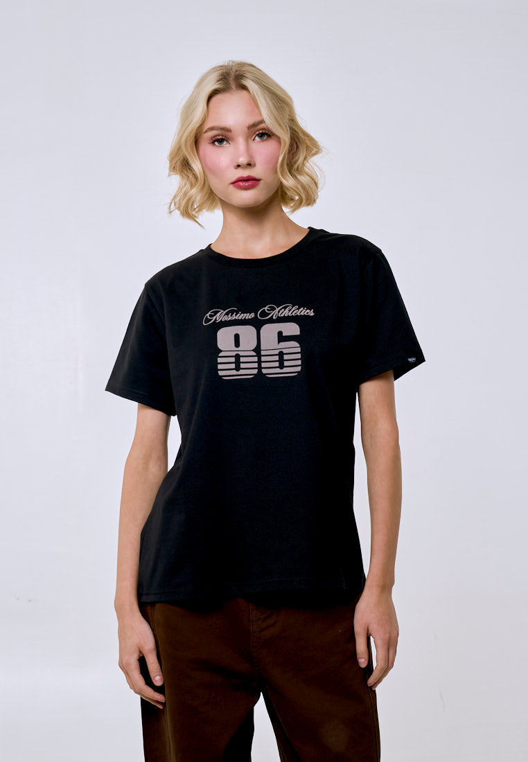 Mossimo Women's Black Basic Logo Classic Fit Tee