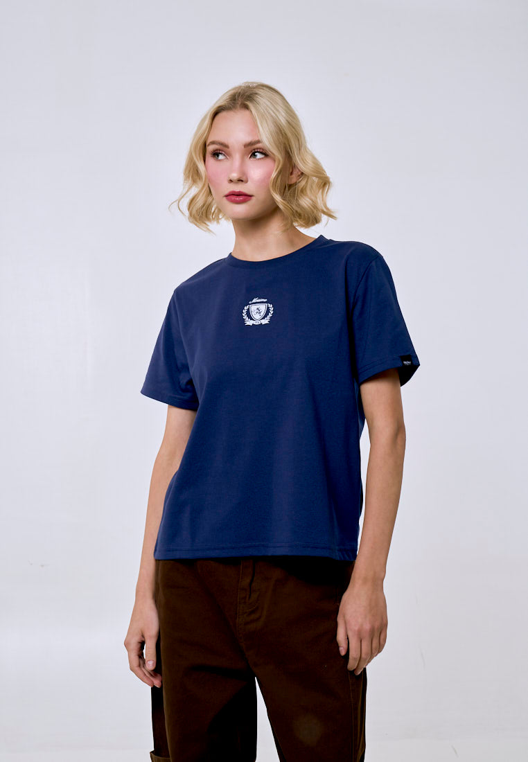 Mossimo Women's Navy Basic Logo Comfort Fit Tee