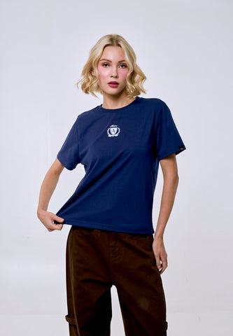Mossimo Women's Navy Basic Logo Comfort Fit Tee