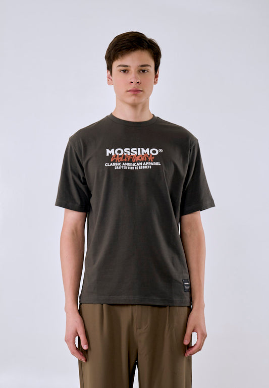 Mossimo Men's Dark Gray Embossed Logo Comfort Fit Tee