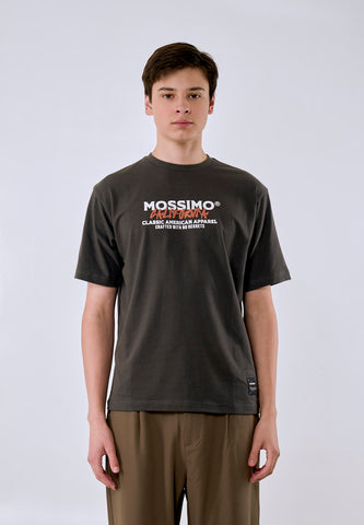 Mossimo Men's Dark Gray Embossed Logo Comfort Fit Tee
