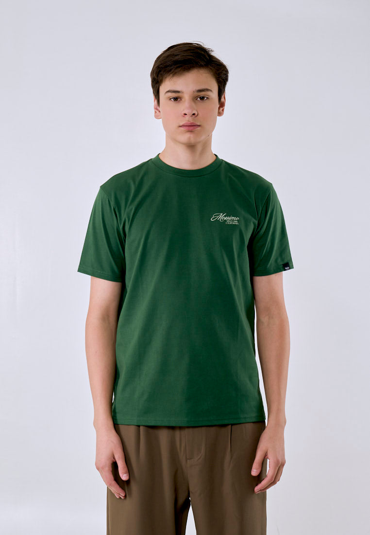 Mossimo Men's Forest Green Printed Logo Classic Fit Tee