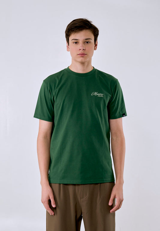 Mossimo Men's Forest Green Printed Logo Classic Fit Tee