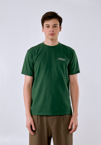 Mossimo Men's Forest Green Printed Logo Classic Fit Tee