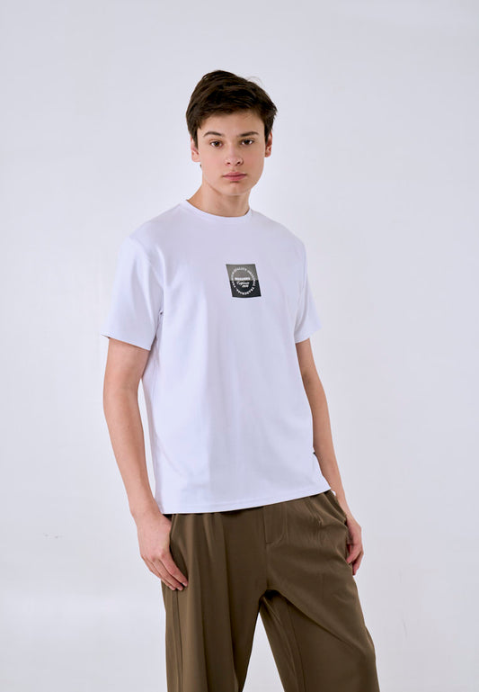Mossimo Men's White Basic Logo Classic Fit Tee