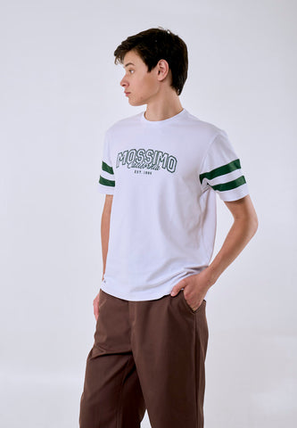 Mossimo Men's White Stripe Sleeves Classic Fit Tee