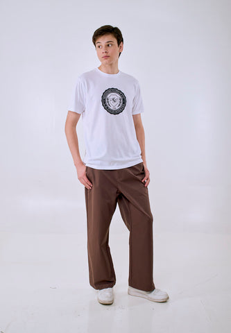 Mossimo Men's White Round Embossed Logo Classic Fit Tee