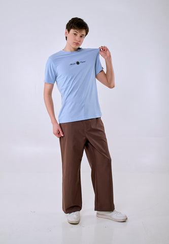 Mossimo Men's Chambray Blue Basic Logo Classic Fit Tee