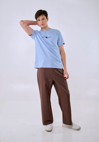 Mossimo Men's Chambray Blue Basic Logo Classic Fit Tee