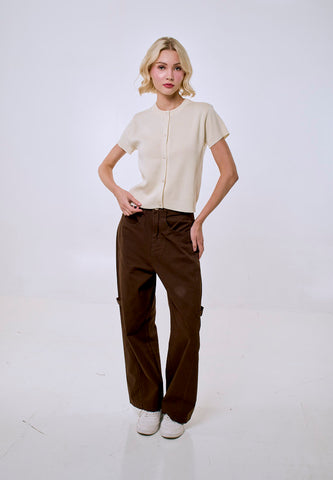 Mossimo Women's Brown Carpenter Straight Loose Pants