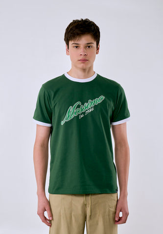 Mossimo Men's Green Ringer Graphic Classic Fit Tee