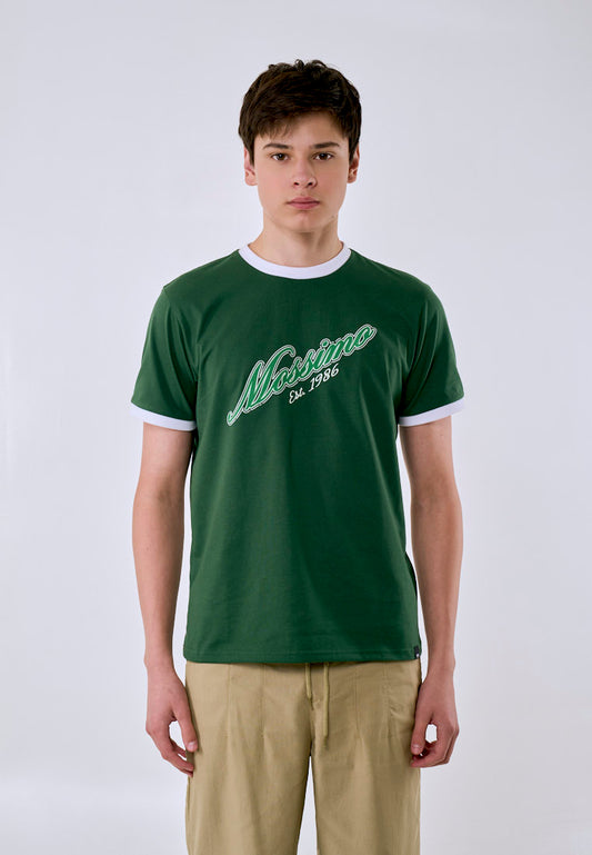 Mossimo Men's Green Ringer Graphic Classic Fit Tee
