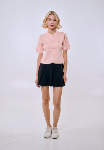Mossimo Women's Pink Short Sleeves Knitted Top