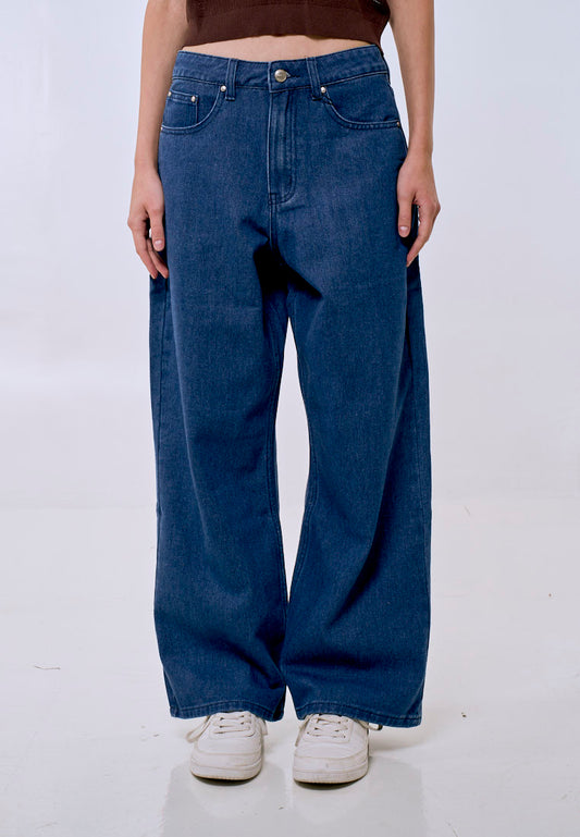 Mossimo Women's Med Blue Straight Loose Mid Rise Jeans