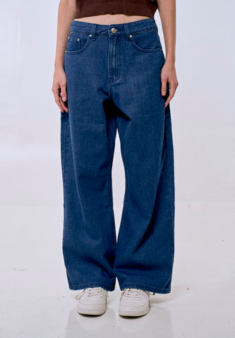 Mossimo Women's Med Blue Straight Loose Mid Rise Jeans