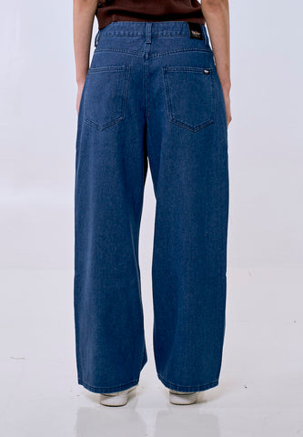 Mossimo Women's Med Blue Straight Loose Mid Rise Jeans