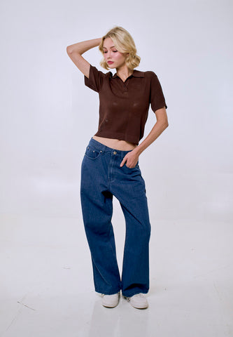 Mossimo Women's Med Blue Straight Loose Mid Rise Jeans