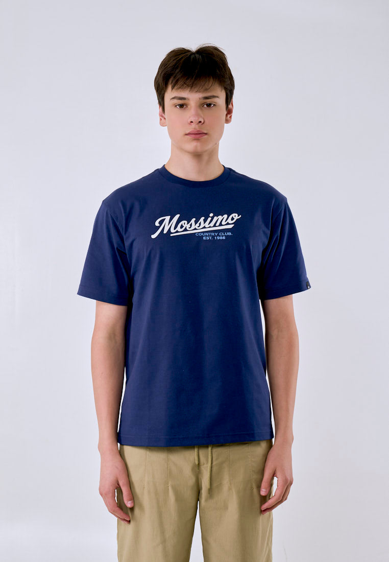 Mossimo Men's Navy Metallic Logo Comfort Fit Tee