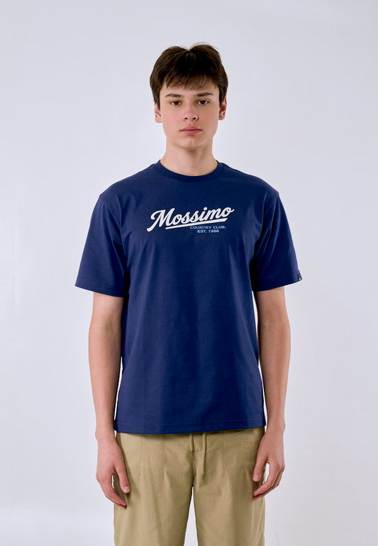 Mossimo Men's Navy Metallic Logo Comfort Fit Tee