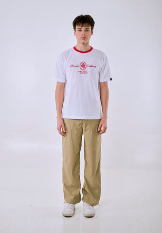 Mossimo Men's White Heritage Ringer Graphic Urban Fit Tee